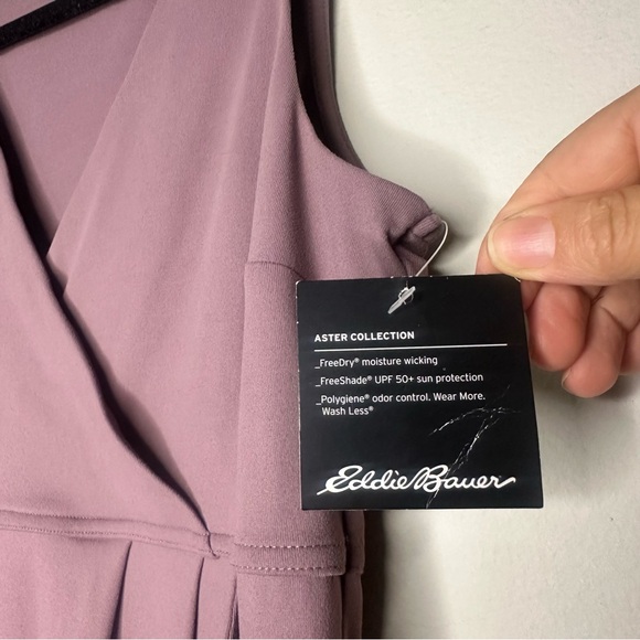 NWT Eddie Bauer Women's Aster Crossover Dress Solid Dusty Violet Pockets Size S - Picture 8 of 12